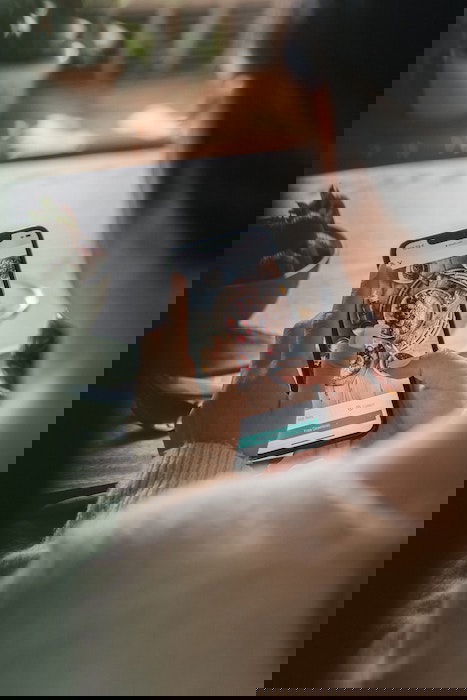 Person using a camera app